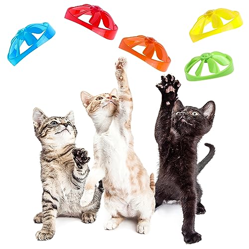 FOIMAS 17pcs Cat Fetch Toys Set with Flying Propellers - Interactive Indoor & Outdoor Cat Toy