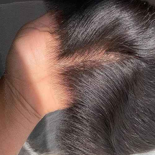 13x6 Skinlike Real HD Lace Frontal Only Body Wave Ultra Thin Invisible Lace Virgin Human Hair Front Pre Plucked Natural Hairline Sew In Frontal Closure Piece 20 Inch Natural Black