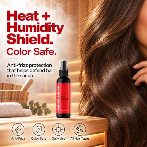 Sauna Hair Protector Spray - Anti Frizz Mist for Heat & Humidity, 4 Fl Oz