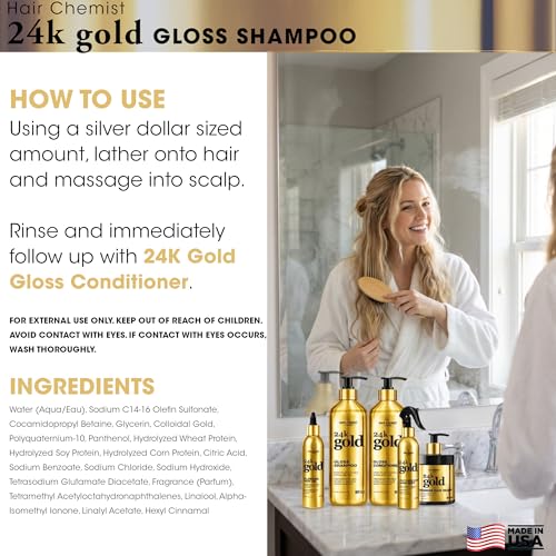 Hair Chemist 24K Gold Shampoo & Conditioner Set 33.8 oz