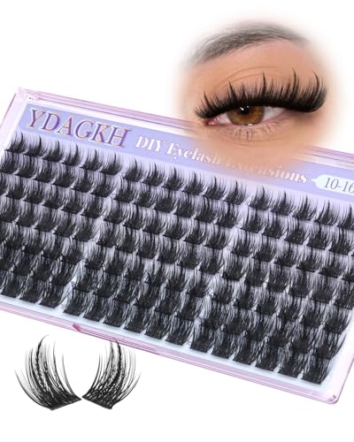 YDAGKH K Animated Spiky Wispy Manga Eyelash Clusters - 10-16mm D Curl, DIY Volume Anime Lashes for Baddie Makeup