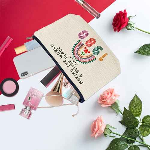 45th Birthday Gifts for Women Her, 45th Birthday Decorations Makeup Bags, 1980 Anniversary 45 Year Old Gift Ideas for Mom, Wife, Sister, Best Friends, Mothers Day, Small Cosmetic Travel Pouch