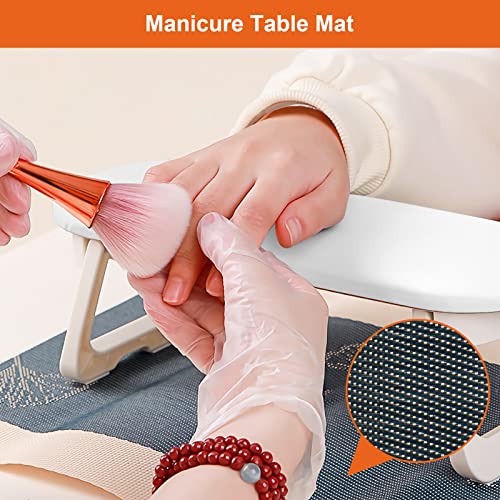 Nail Arm Rest, Foldable PU Leather Nail Hand Rest For Manicure+uffer Block Nail File, 30Count 100/180 Grit Sponge Nail Buffers for Acrylic Nails