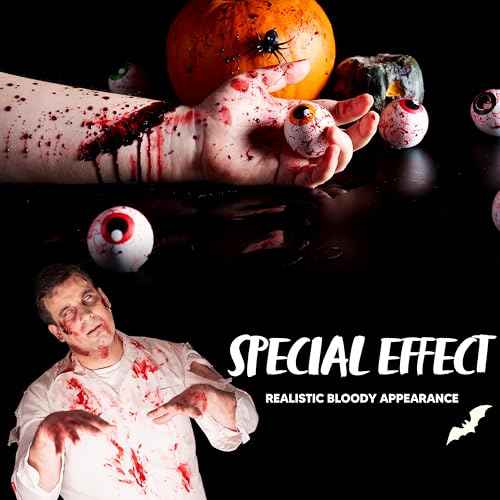 Spooktacular Creations 8 PCS Halloween Makeup Kit SFX Face Body Paint Set with Wound Scar Wax,12 Colors Face Paint Palette,Fake Blood,Spatula,Brushes for Halloween Costume,Zombie Makeup Dress Up