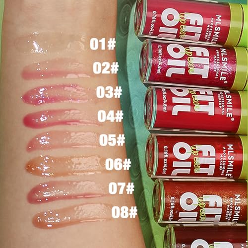 4 Colors Lip Oil Set - Long Lasting Hydrating Lip Gloss