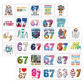 80-Pack Six Seven Temporary Tattoos - 40 Unique Viral Meme Designs