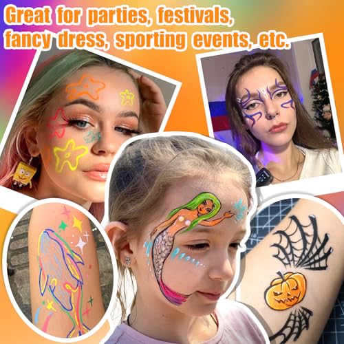 Drawdart 26 Pack Face Painting Markers - Non-Toxic, Water Resistant Colors