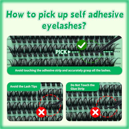 Self-Adhesive Lash Clusters Kit, 560pcs Individual Eyelashes