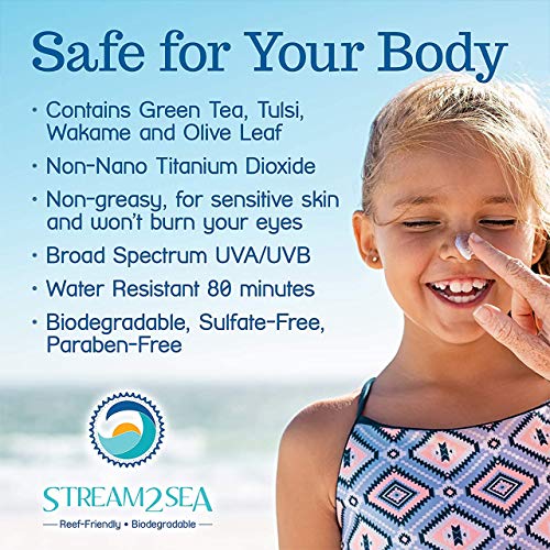 STREAM 2 SEA SPF 20 Mineral Sunscreen Biodegradable and Reef Safe, 1 Fl oz Pack of 3 Travel Size Paraben Free Non Greasy, Moisturizing Mineral Sunscreen For Face, Body Protection Against UVA and UVB