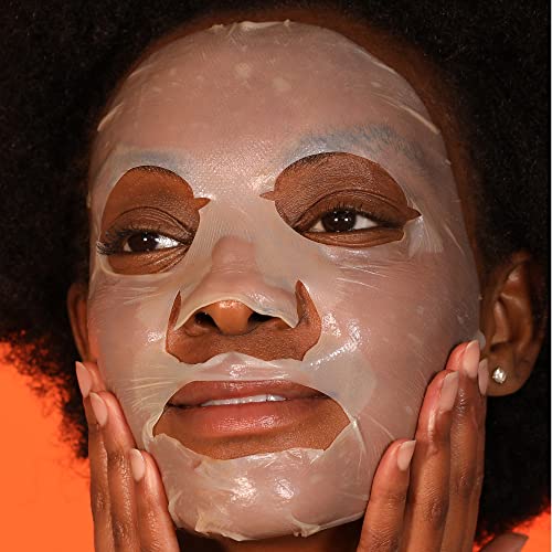 Dr Dennis Gross Vitamin C Lactic Biocellulose Brightening Treatment Mask, Revive Dry, Visibly Damaged Skin, 4 Pack