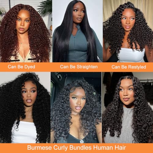 MsSunlight 15A Burmese Curly Human Hair Bundles 20-24 Inch Virgin Remy Hair