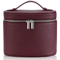Makeup Bag Vanity Case Cosmetic Bag with Removable Divider Travel Toiletry Bag for Women Portable Make up Box Organizer, Burgundy