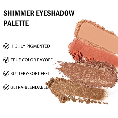 4-Color Eyeshadow Palette - Matte & Shimmer Nude Gold