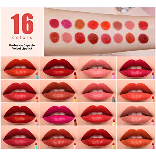 KISSIO Mini Lipstick Set - 16 Colors Matte Velvety Waterproof