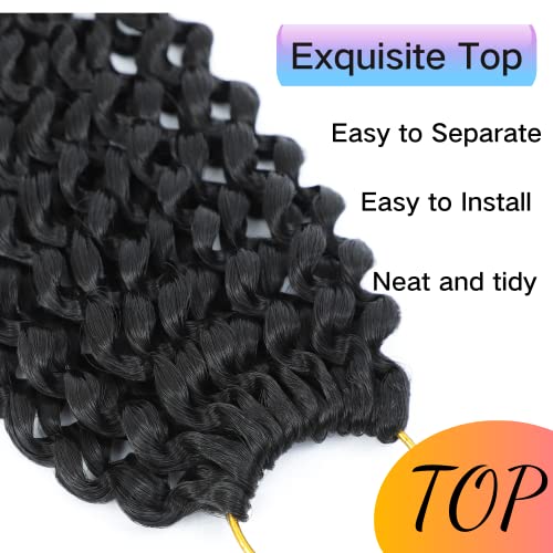 Long Passion Twist Hair 24 Inch Water Wave Crochet Hair for Black Women Passion Twist Crochet Hair for Butterfly Locs 2 Pack Curly Crochet Passion Twist Braiding Hair Extensions 1B Natural Black