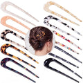 WILLBOND French Hair Pins 10 Pcs - 4 Inch U Shaped Tortoise Shell