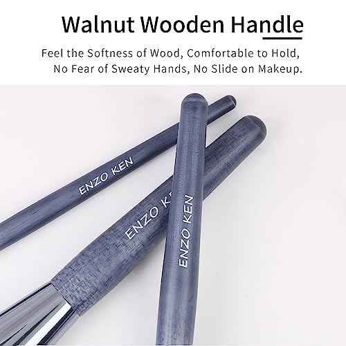 Natural Purple Badger Hair Makeup Brushes Set Professional, Walnut Makeup Brush Set with Case, Cosmetic Brushes Makeup Set, Natural Makeup Brushes, Natural Bristle Makeup Brushes - ShuiMo