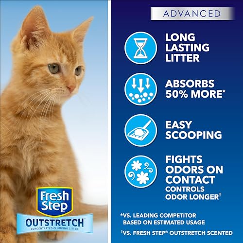 Fresh Step Outstretch, Clumping Cat Litter, Advanced, Extra Large, 32 Pounds total (2 Pack of 16lb Boxes)