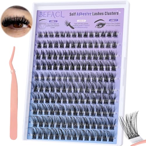 Self-Adhesive Lash Clusters Kit, 140pc Wispy Extensions 8-16mm