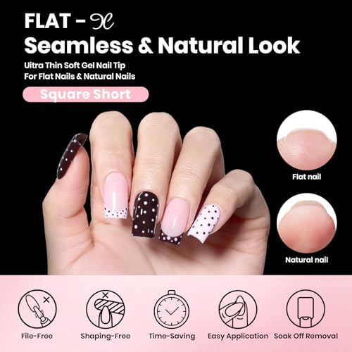 Beetles Gel Nail Kit with 320 Tips, 16 Sizes, UV Lamp & Glue
