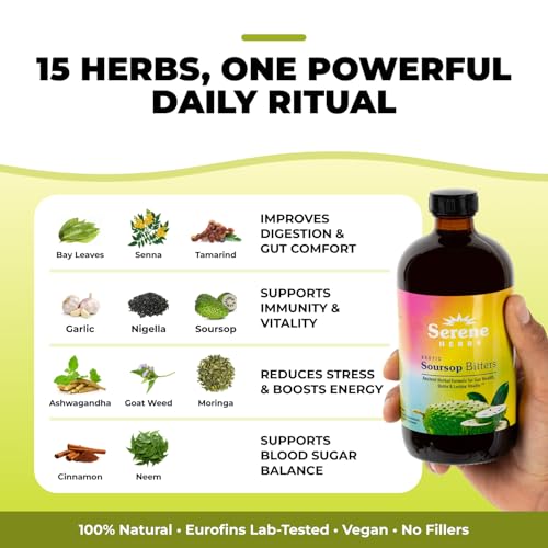 Serene Herbs Soursop Bitters Liquid - 16 fl oz Gut Health