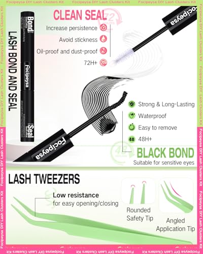 Focipeysa Fox Eye Lash Clusters Kit - Natural Wispy Extensions