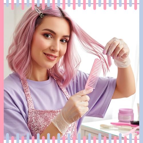Patelai 6 Pack Pink Highlighting Hair Combs for Weaving & Styling (Classic Style)
