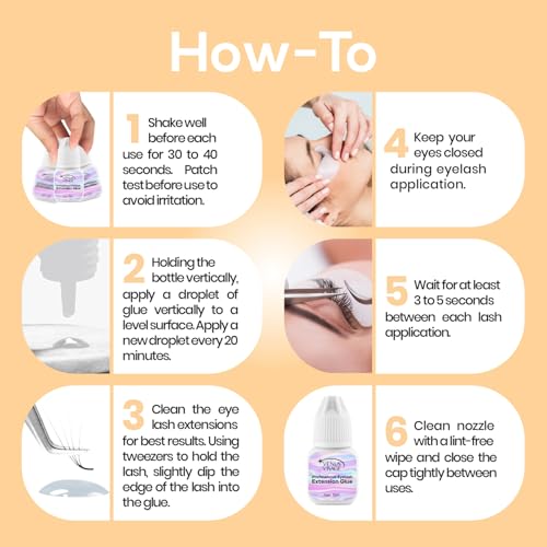 Venus Visage Professional Eyelash Extension Glue, 5mL, 2 Pack