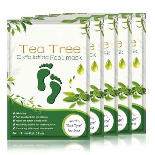 Liefiet Foot Peeling Mask Socks 5-Pack Tea Tree