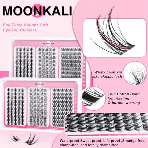 MOONKALI D Curly Manga Lash Clusters Kit 10-16mm