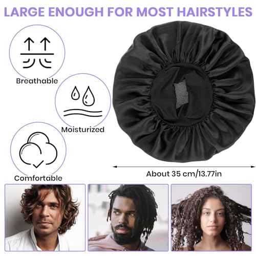 Silk Bonnet for Men, Satin Bonnet Elastic Band Silk Sleep Cap Soft Adjustable Hair Cap Hair Wrap for Women Sleeping