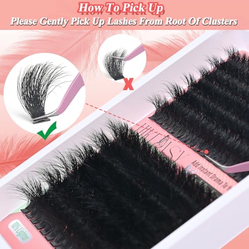 260D Full Volume Cluster Lashes 12-18mm Mixed Length