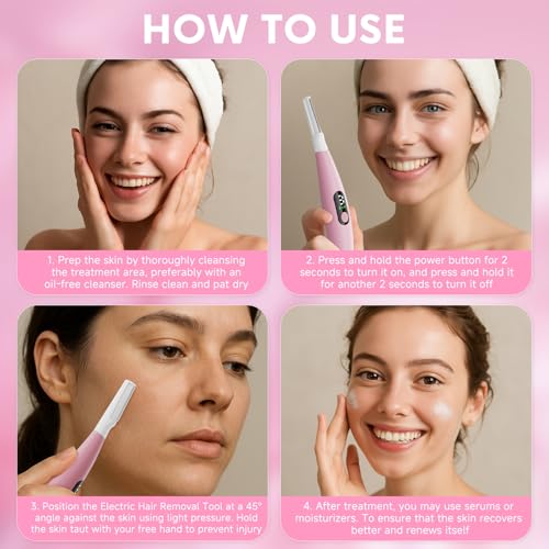 Sonic Dermaplane Razor for Women Face,Women¡¯S Facial Exfoliation & Peach Fuzz Hair Removal System,Anti-Aging?3 Speeds?8 Dermaplaning Blades?Rechargeable,Sonic Dermaplaning Tool