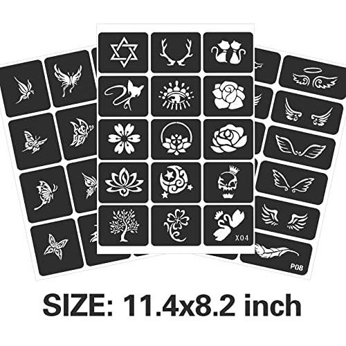 Henna Stencils 24 Sheets – 400+ Reusable Tattoo Templates