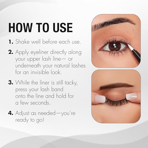 Duo Over & Under Lash Glue Liner ? 2-in-1 Eyelash Adhesive and Eyeliner, Clear, Waterproof Long-Lasting Eyelash Glue Pen for Strip Lashes, 0.03 Fl Oz