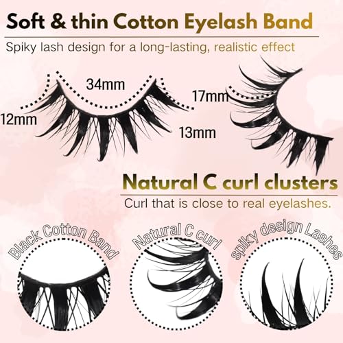 Anime Cat Eye False Eyelashes 10 Pairs - 16mm Wet C-Curl