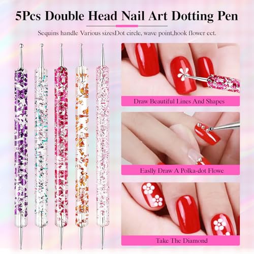 Professional Nail Art Tools Set for Beginners - 15 Nail Brushes & Dotting Tools