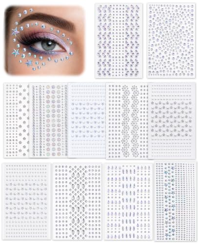 3160 Self-Adhesive Laser Face Gems, Eye Rhinestones & Hair Jewels