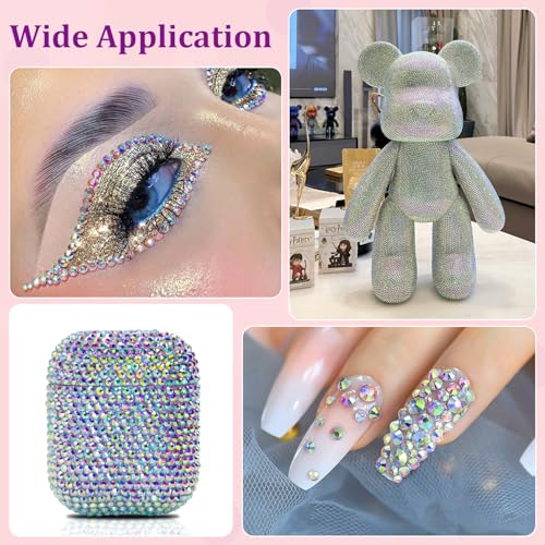 25000 Pcs AB Resin Rhinestones with Tweezers for Crafting