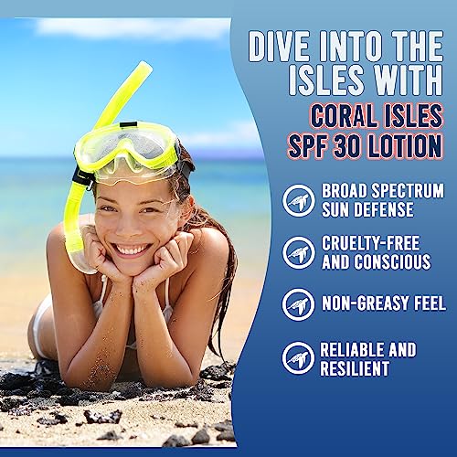 Coral Isles Sunscreen SPF 50 | Hawaii Compliant as Reef Safe | Octinoxate & Oxybenzone Free | Broad Spectrum UVA/UVB Protection | Water Resistant 80 Min. | Fragrance Free | 16 Fl Oz (Pack of 1))