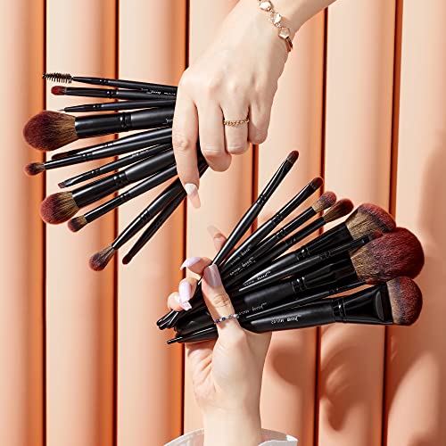 Jessup 21Pc Makeup Brush Set - Premium Synthetic Vegan Brushes