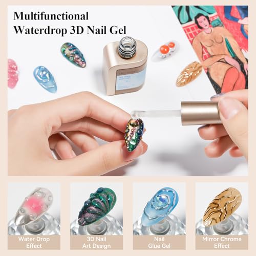 3D Water Drop Gel Nail Polish - Clear Sculpting Gel 12ml