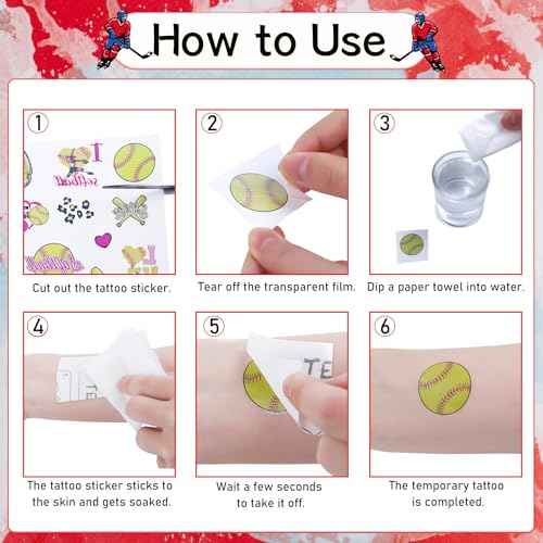 Gameza Ice Hockey Temporary Tattoos - 240+ Hockey Party Favors Decorations Hockey Temporary Tattoos Stickers for Kids Sports Hockey Themed Party Gifts Hockey Tattoos Supplies