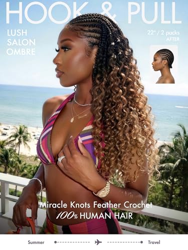 LUVME Deep Wave Crochet Hair 18 Inch 2 Pack Human