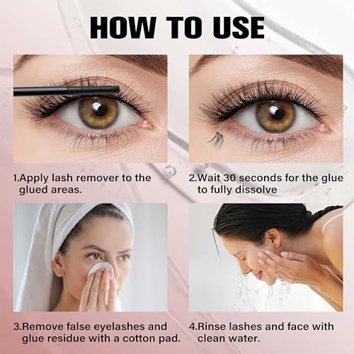 VEYESBEAUTY Cluster Lash Glue Remover 5ML Eyelash Remover for DIY Lash Extensions at home Clear Remover for Self-application Individual Lashes
