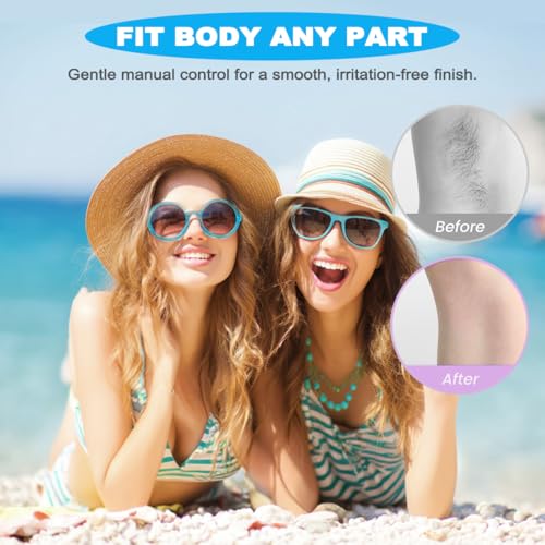 Crystal Hair Eraser for Women and man, Reusable Crystal Hair Remover Magic Painless Exfoliation Hair Removal Tool for Back Arms Legs Crystal Shaver-Nano Glass (Blue)