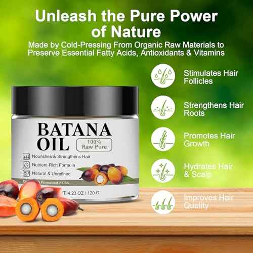 Dr. Sebi 100% Batana Oil for Hair Growth ? Unrefined & Natural Botana Hair Growth Oil, Boosts Thickness & Shine, Repairs Damage, Reduces Hair Loss, Fights Frizz & Split Ends For Men & Women 4.23 Fl Oz