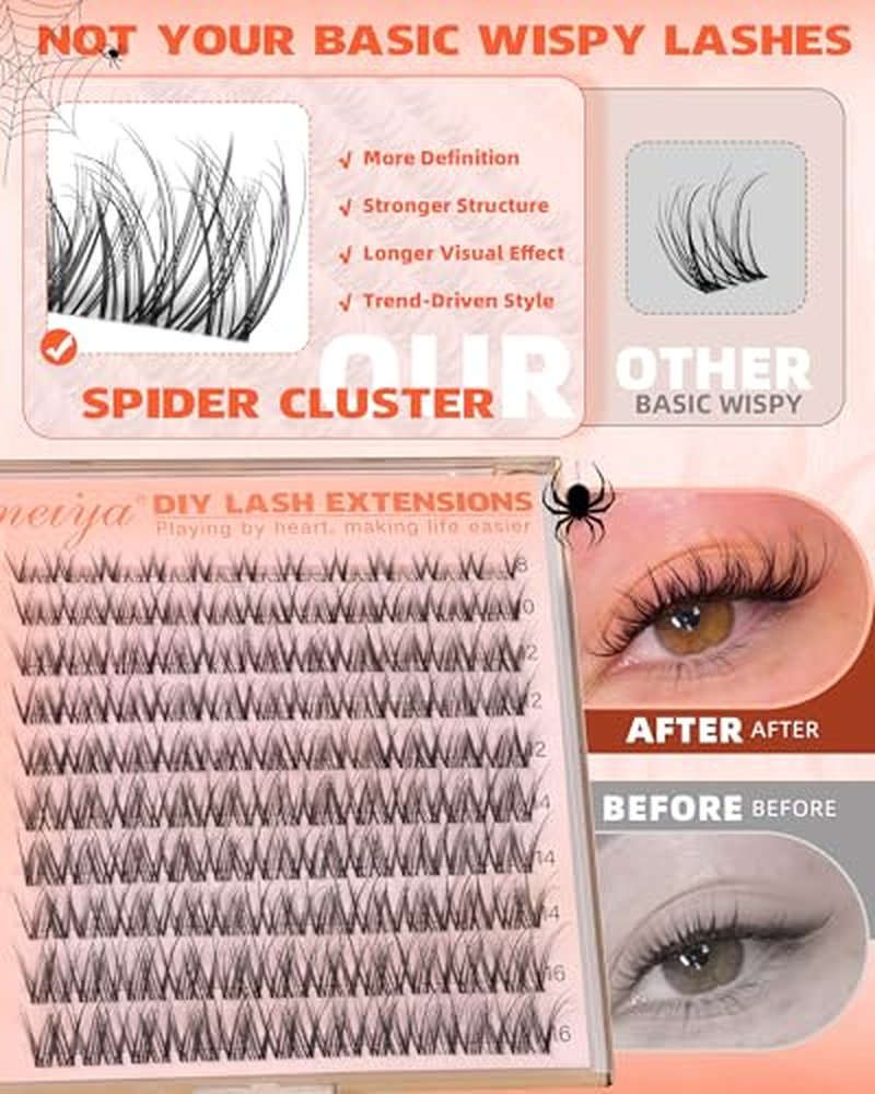 Geeneiya Spider Lash Clusters - 8-16MM Wispy Eyelash Extensions