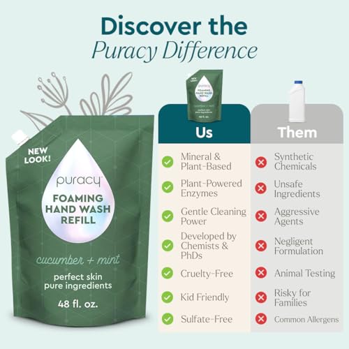 Puracy Foaming Hand Soap - Plant-Powered Cucumber Mint