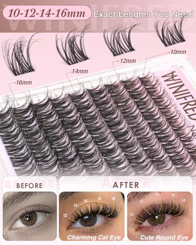 Winifred B-Spider Lash Clusters 10-16mm Wispy Natural Fluffy Eyelash Extensions